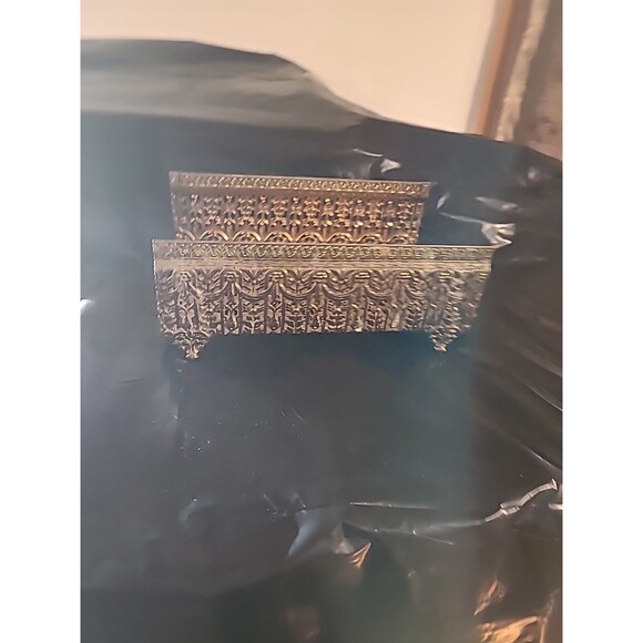 Brass Firigree Tissue/napkin Holder - Picture 3 of 6